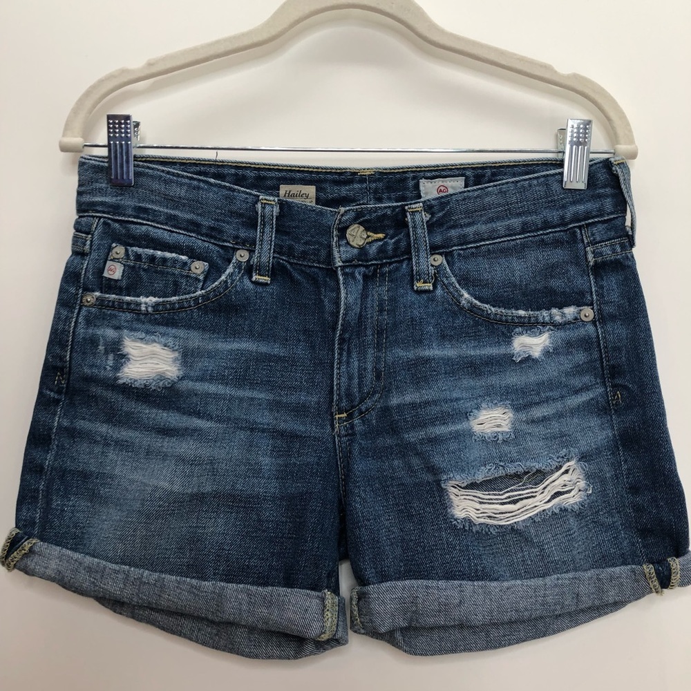 A G Distressed blue jean shorts Hailey